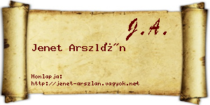 Jenet Arszlán névjegykártya